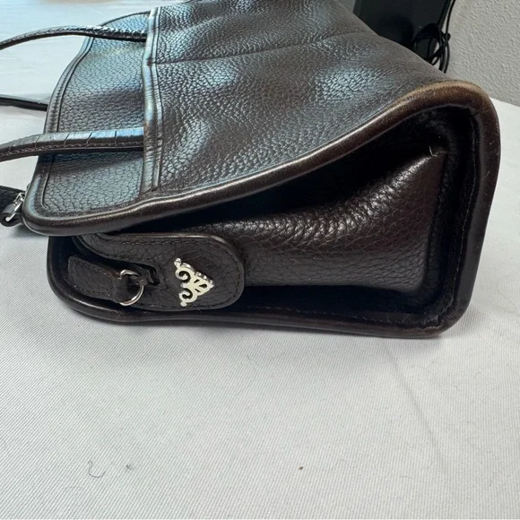 Brighton Pebbled Leather Croco Embossed Shoulder Bag Purse Handbag - Picture 5 of 11